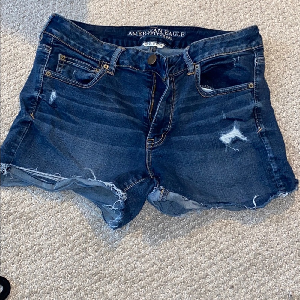 American eagle cut off mid rise denim shorts